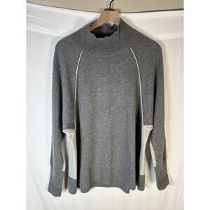Vineyard Vines 100% cashmere Tunic mock neck boxy sweater Size M grey Classic